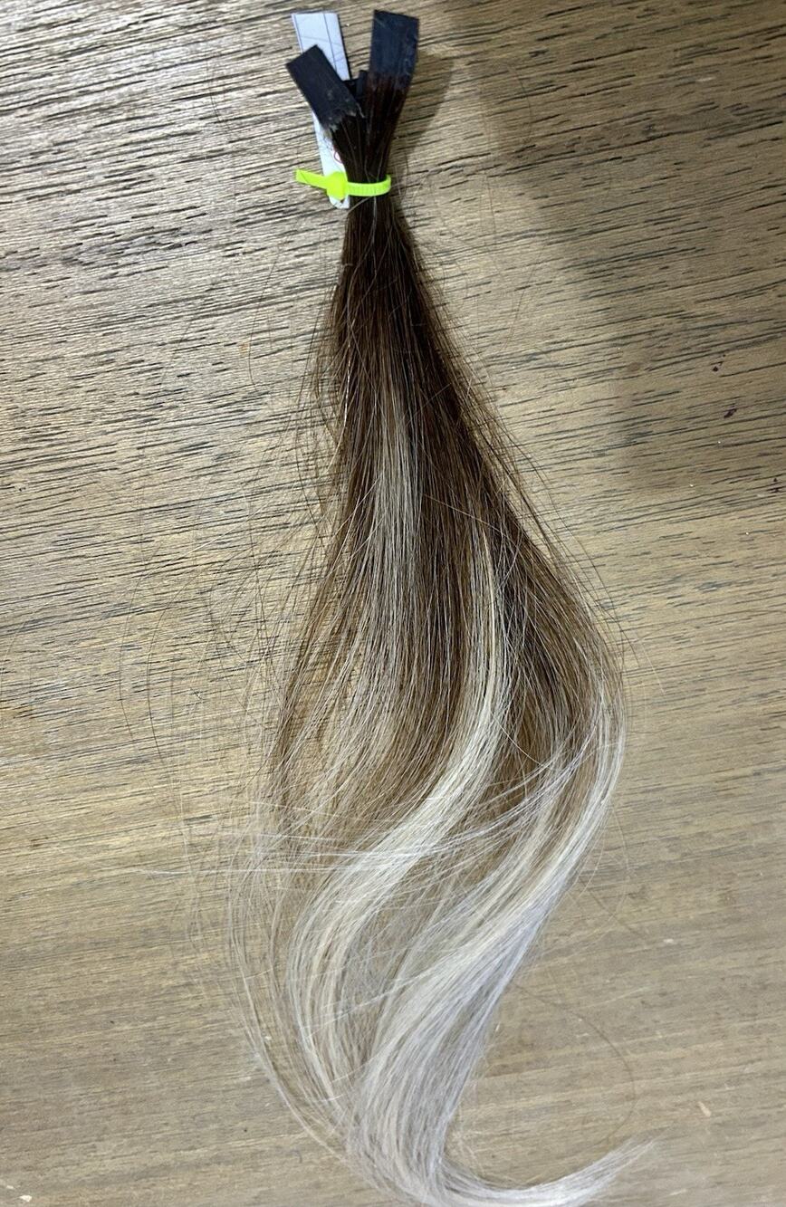 Flat tip k tip keratin fusion pre Bonded 17" human Hair Extensions ombre 9g root